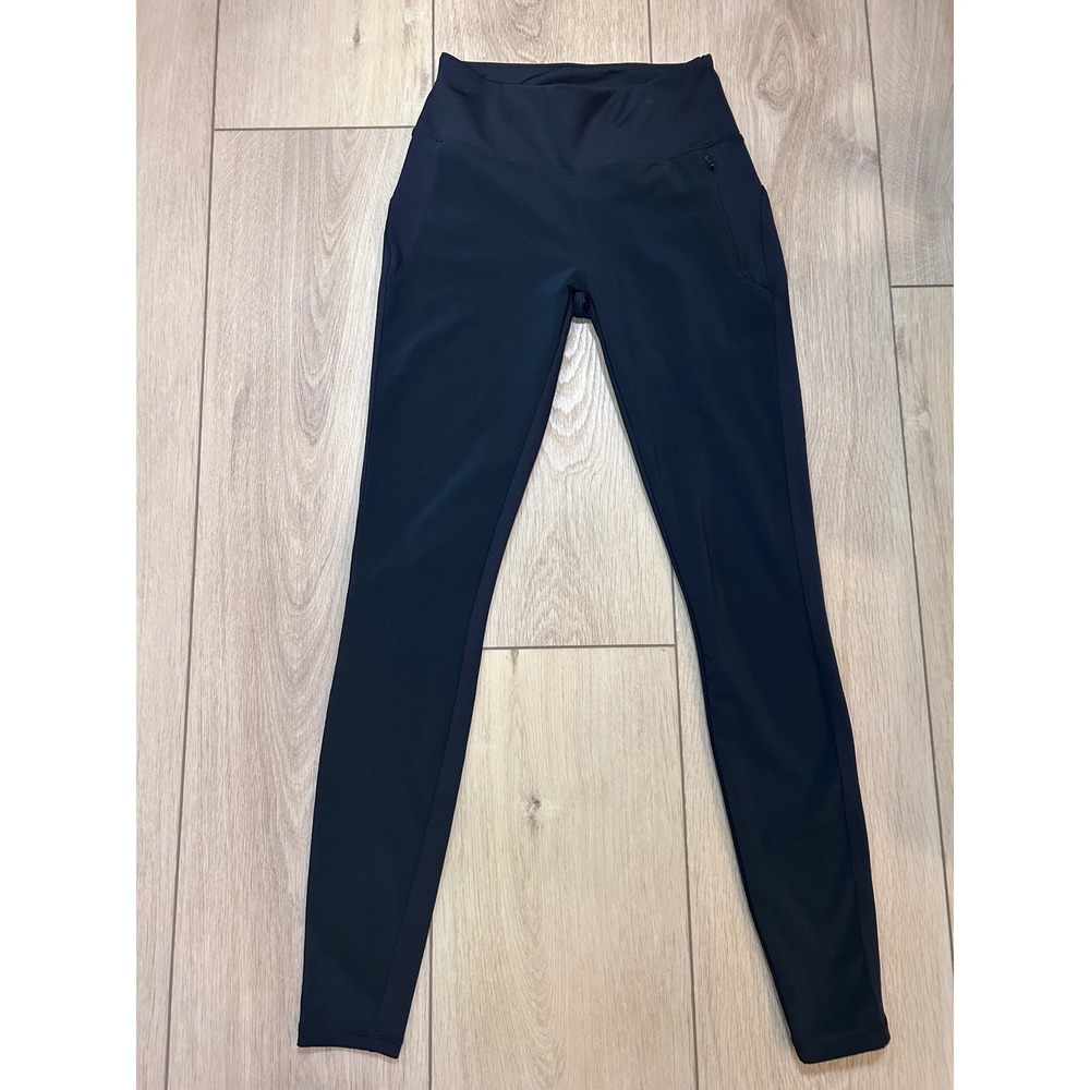 Columbia Womens Black High Waisted Active Leggings Side Zip Pocket XS Hiking